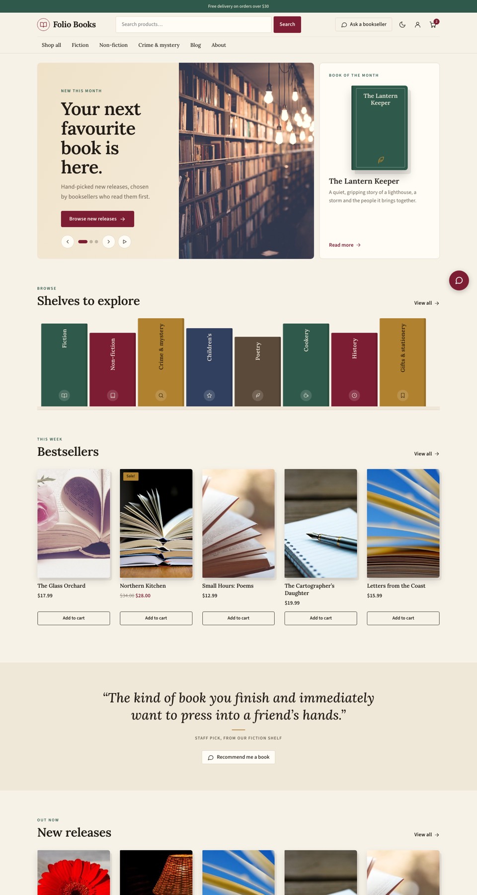 Folio homepage