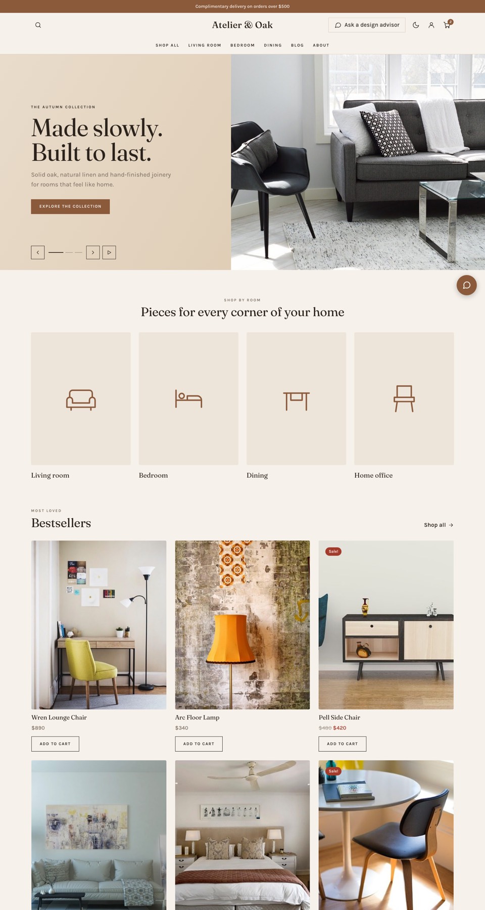 Atelier homepage